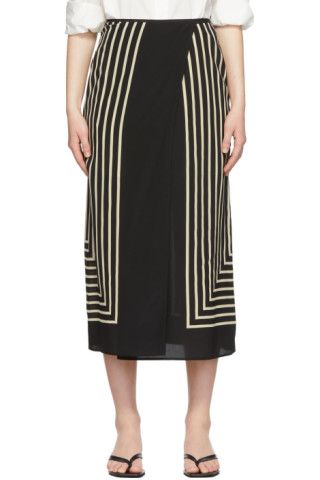 Black Monogram Wrap Mid-Length Skirt | SSENSE