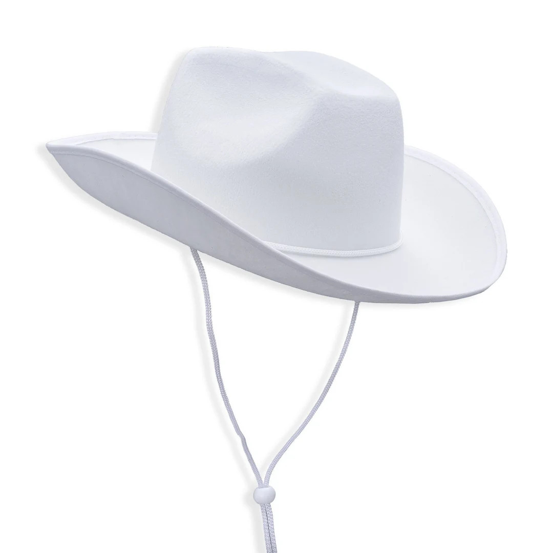 Plain White Cowboy Hat, Summer Hat, Country Western Bachelorette Gifts, Felt Wide Brim Hat, Bride... | Etsy (US)