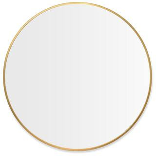 36 in. x 36 in. Modern Round Aluminum Alloy Frame Large Wall Mounted Vanity Circle Accent Mirror | The Home Depot