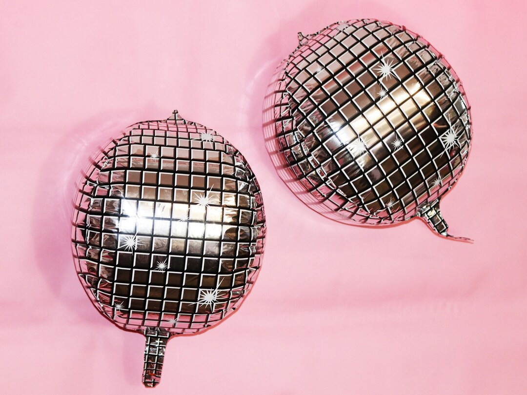 22" Disco Ball Balloons 2 Pack / Groovy New Years Bachelorette Birthday Disco Party Decor / Foil ... | Etsy (US)