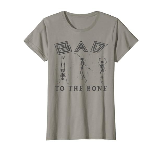 Vintage Dancing Skeleton Bad To The Bone Funny Halloween T-Shirt | Amazon (US)
