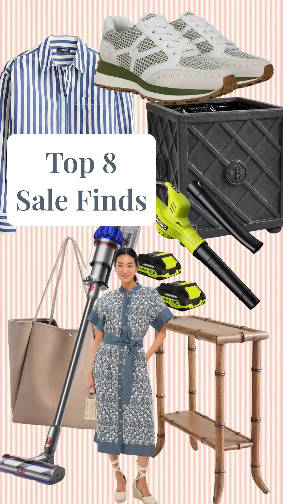 Top 8 (+2!) items on sale this month! 

Home decor, outdoor decor, Dyson, end table, fall dresses, chic tops, sneakers