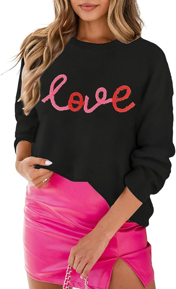MARZXIN Women 2026 Casual Holiday Love Sweaters Round Neck XOXO Sweater St Patrick Tops Merry Chr... | Amazon (US)