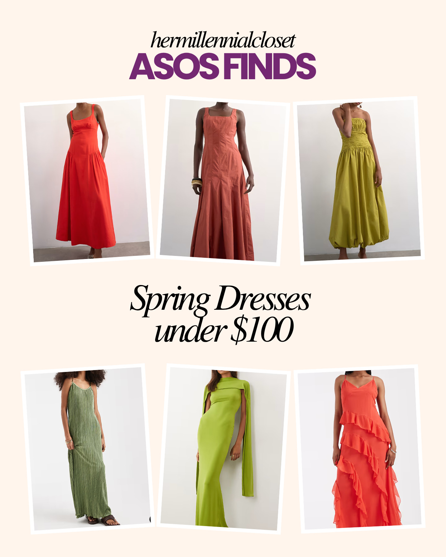 Spring Dresses under $100 from ASOS. 

 #LTKootd #LTKSaleAlert #LTKPlusSize