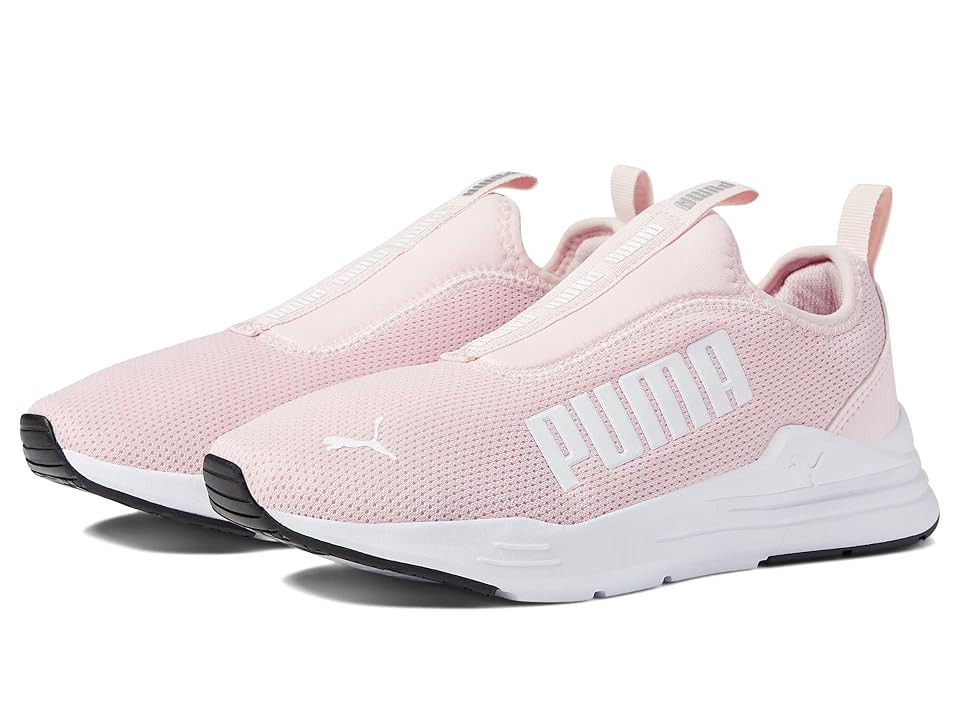 PUMA Wired Run Rapid Slip-On (Big Kid) (Chalk Pink/Puma White/Puma Silver) Shoes | Zappos