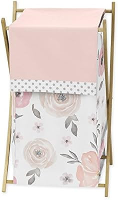 Sweet Jojo Designs Blush Pink, Grey and White Baby Kid Clothes Laundry Hamper for Watercolor Flor... | Amazon (US)