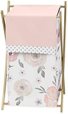 Sweet Jojo Designs Blush Pink, Grey and White Baby Kid Clothes Laundry Hamper for Watercolor Flor... | Amazon (US)