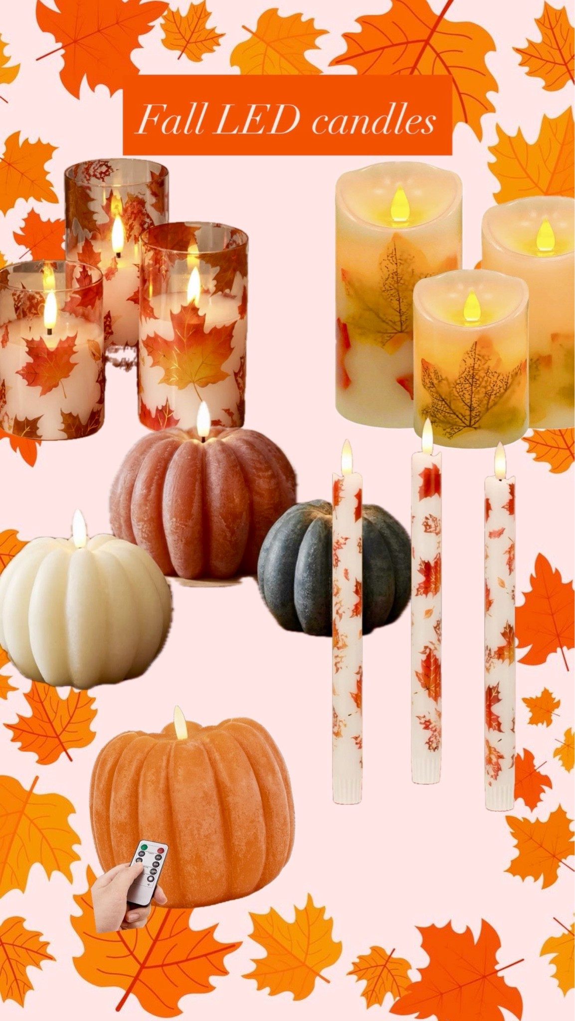Fall LED candles. Fall home decor. Fall amazon finds. Fall decorations. Fall pumpkin candles.

#LTKSeasonal #LTKHome