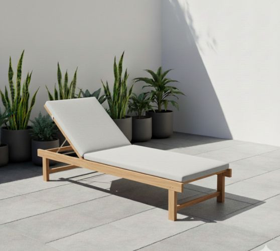 Neo Teak Outdoor Single Chaise Lounge | Pottery Barn (US)