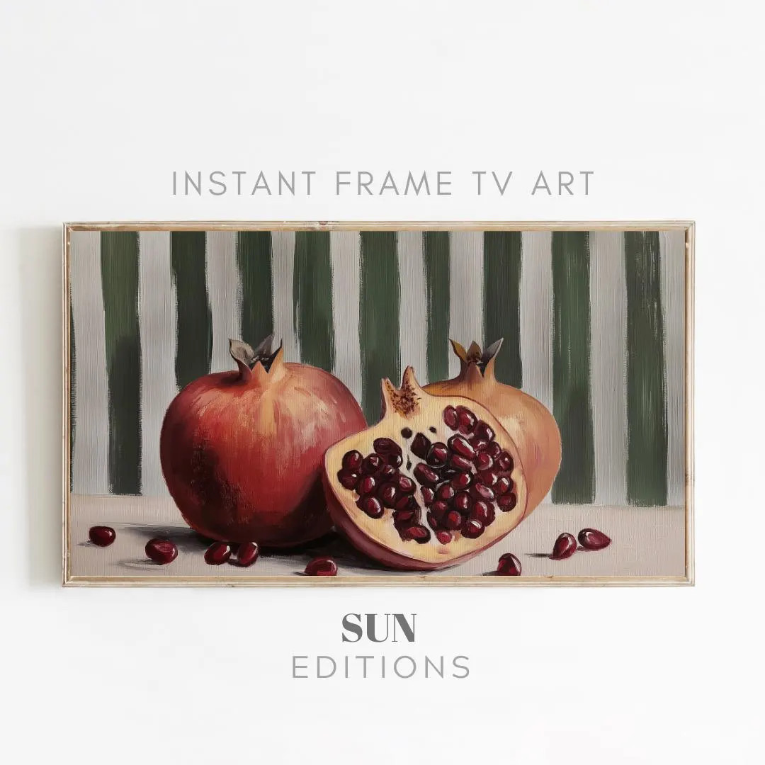 Frame Tv Art Autumn Rustic Farmhouse Digital Download Wall Decor Fruit Art Decor Pomegranate Stil... | Etsy (US)