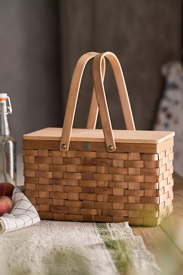 Woven Wood Personal Picnic Basket | Terrain