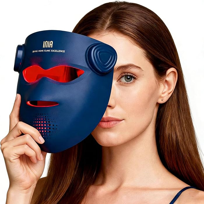 INIA Glow 4D Wireless Red Light Therapy Mask for face – Dual NIR, 320 LEDs, 4 Modes, Under-Eye ... | Amazon (US)