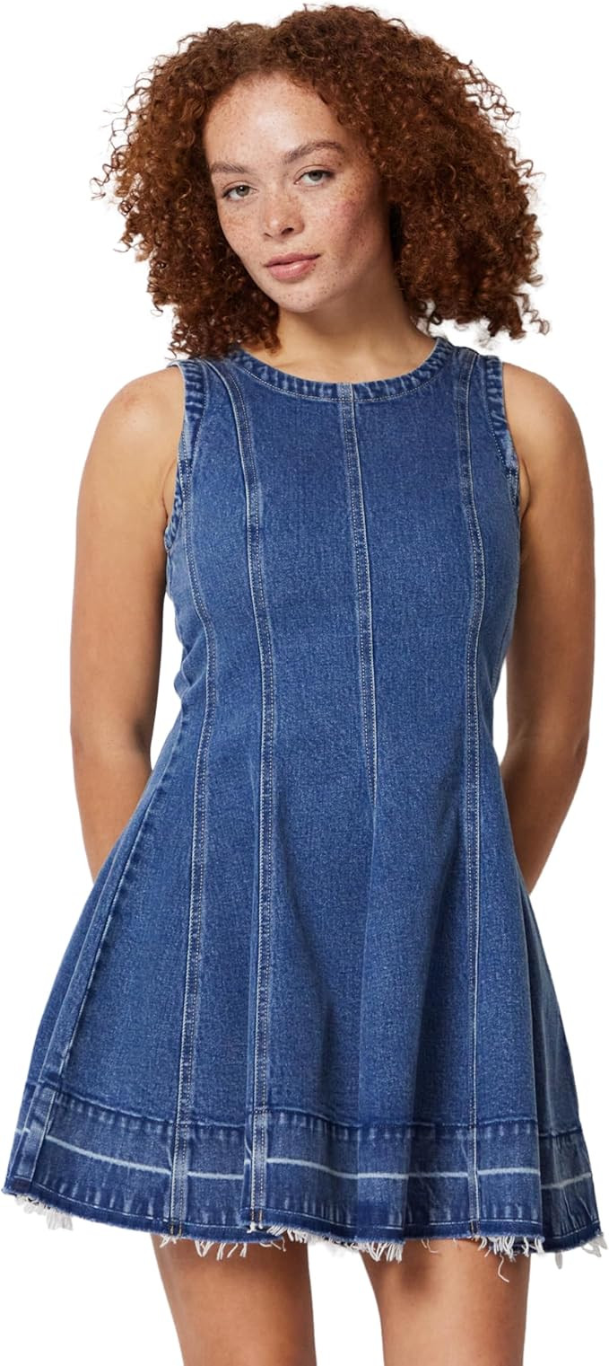 Amazon Essentials Women's Fit & Flare Denim Mini Dress | Amazon (US)