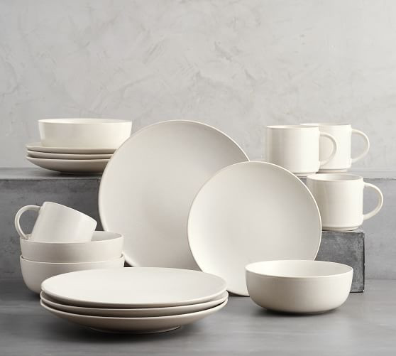 Mason Stoneware 16-Piece Dinnerware Set - Ivory | Pottery Barn (US)