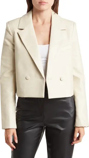 Avec Les Filles Faux Leather Double Breasted Crop Jacket | Nordstromrack | Nordstrom Rack