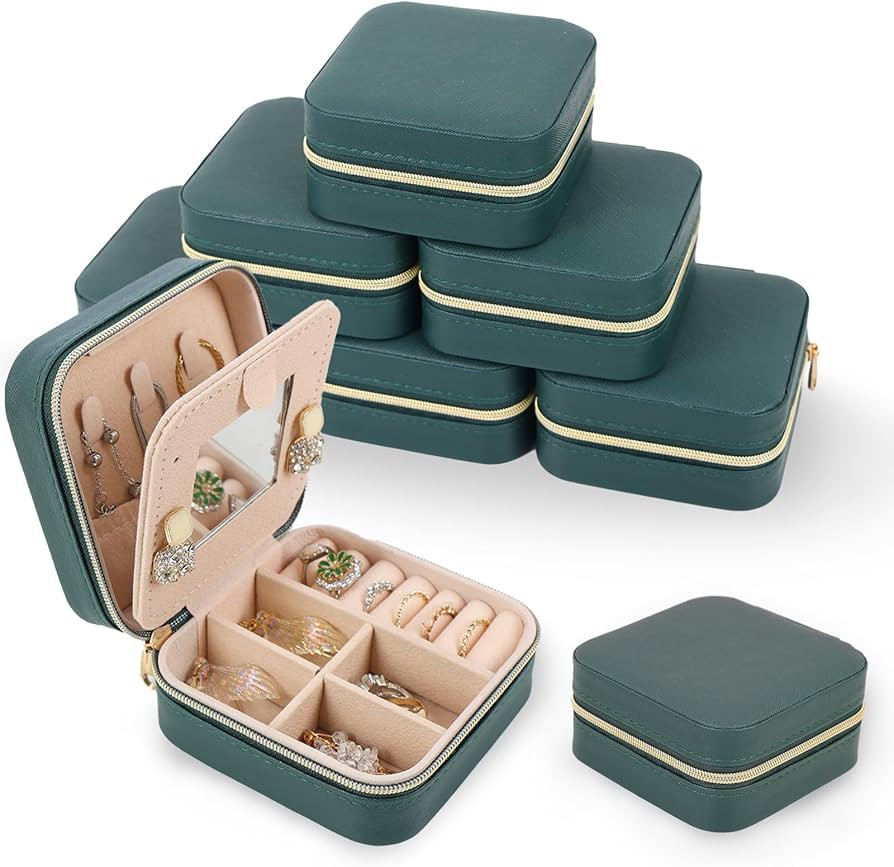 Fixwal Travel Jewelry Case, 6pcs Travel Jewelry Boxes, Mini Jewelry Organizer for Girls Women wit... | Amazon (US)