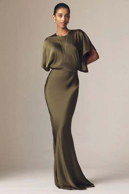 Norma Kamali Reverse Obie Satin Maxi Dress | Anthropologie (US)