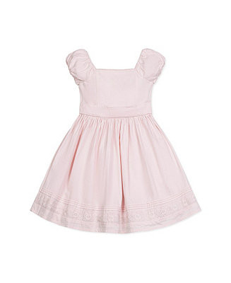 Girls' Cap Sleeve Special Occasion Sateen Flower Girl Dress with Embroidered Hem, Toddler | Macy's