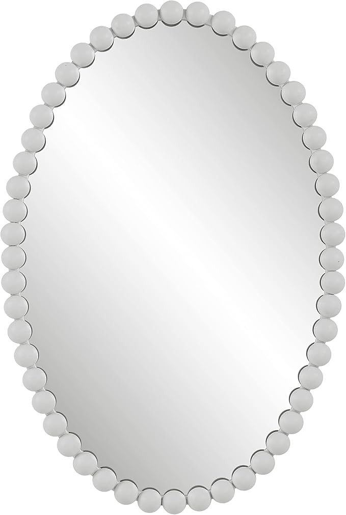 Uttermost Serna Oval Transitional MDF and Metal Mirror in White | Amazon (US)