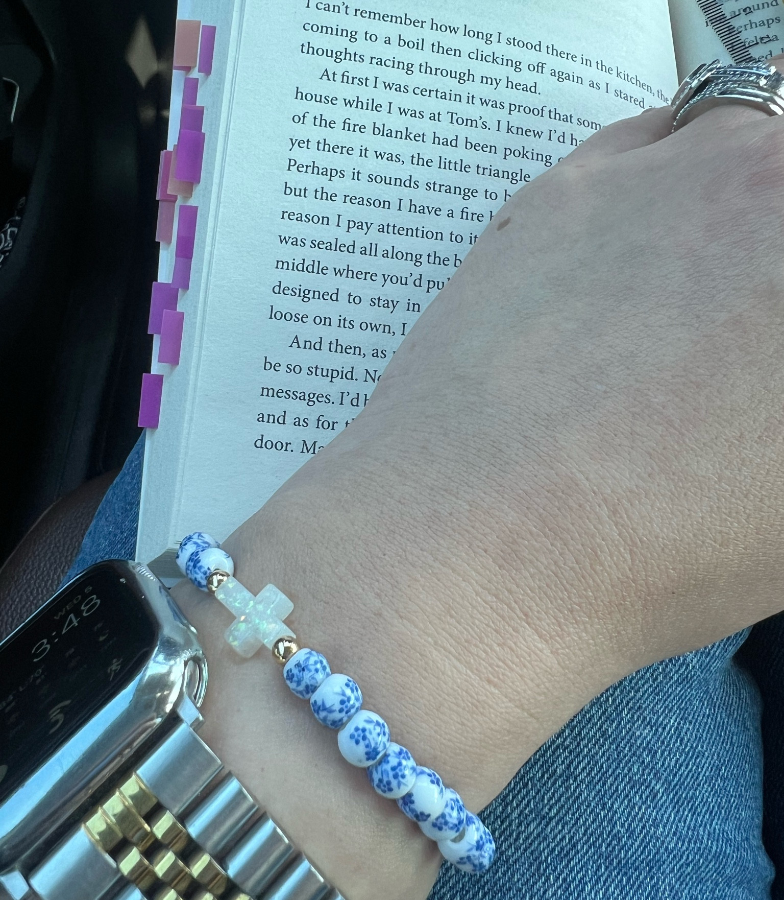 Cross beaded bracelet 
Two tone watchband
Annotation tabs 
The book club

#LTKGiftGuide #LTKHome #LTKFindsUnder50