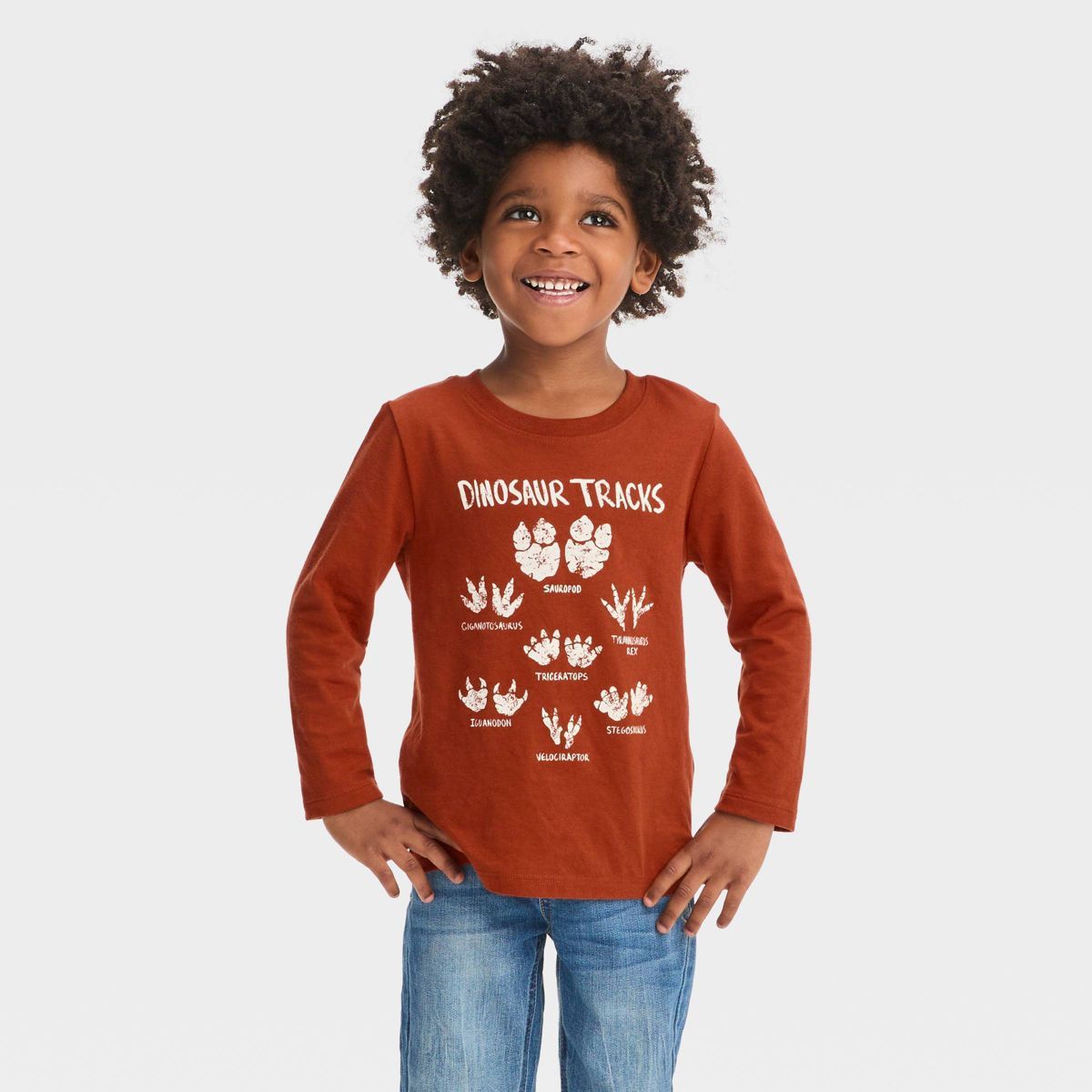 Toddler Boys' Long Sleeve Dinosaur Printed Graphic T-Shirt - Cat & Jack™ | Target