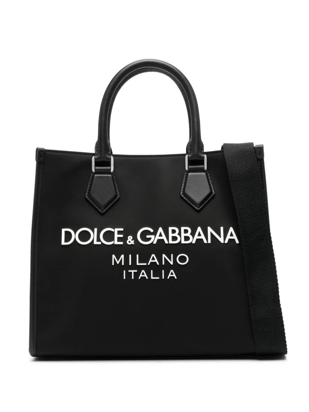 Dolce & Gabbana logo-embossed canvas tote bag - Black | Farfetch Global