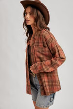 Montana Plaid Shirt in Rust | lauren nicole