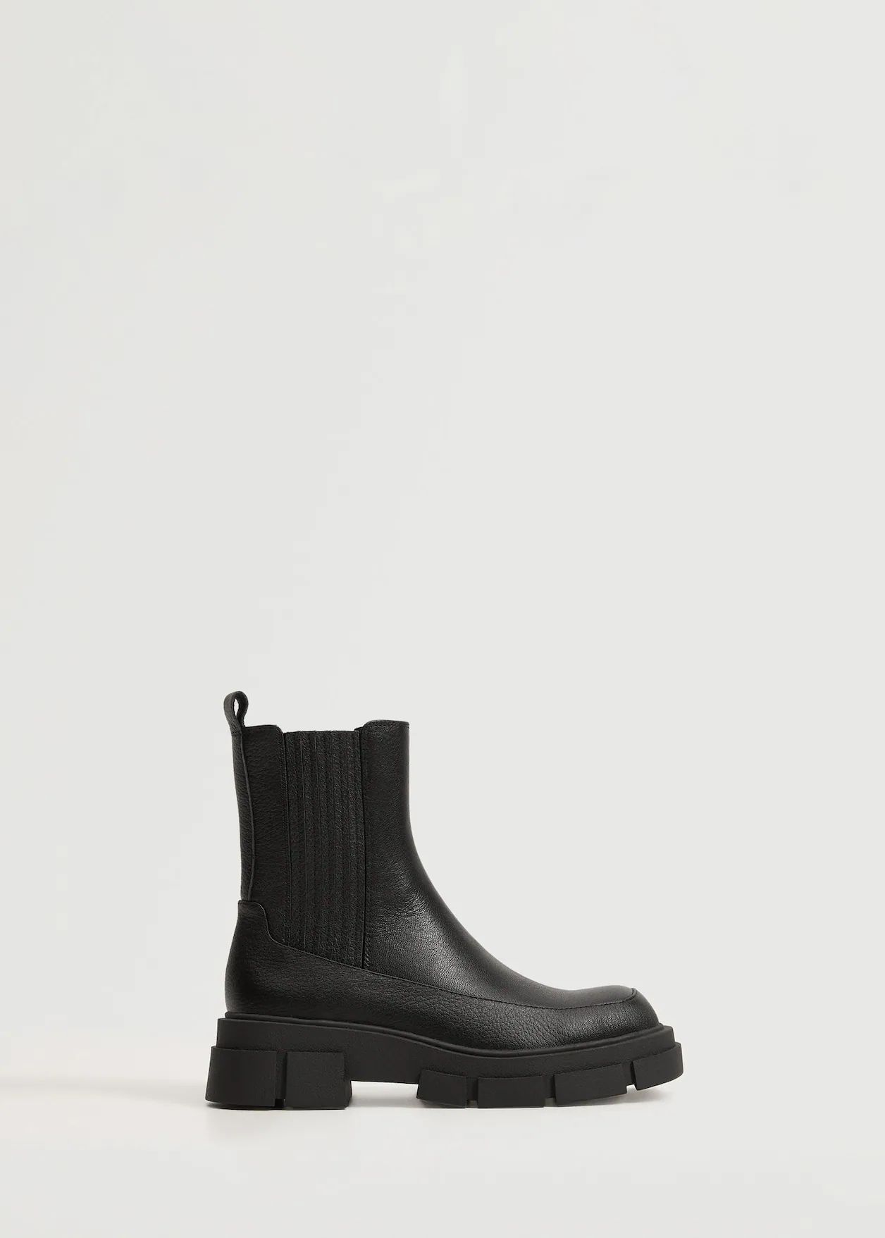 Leather track sole ankle boots | MANGO (UK)
