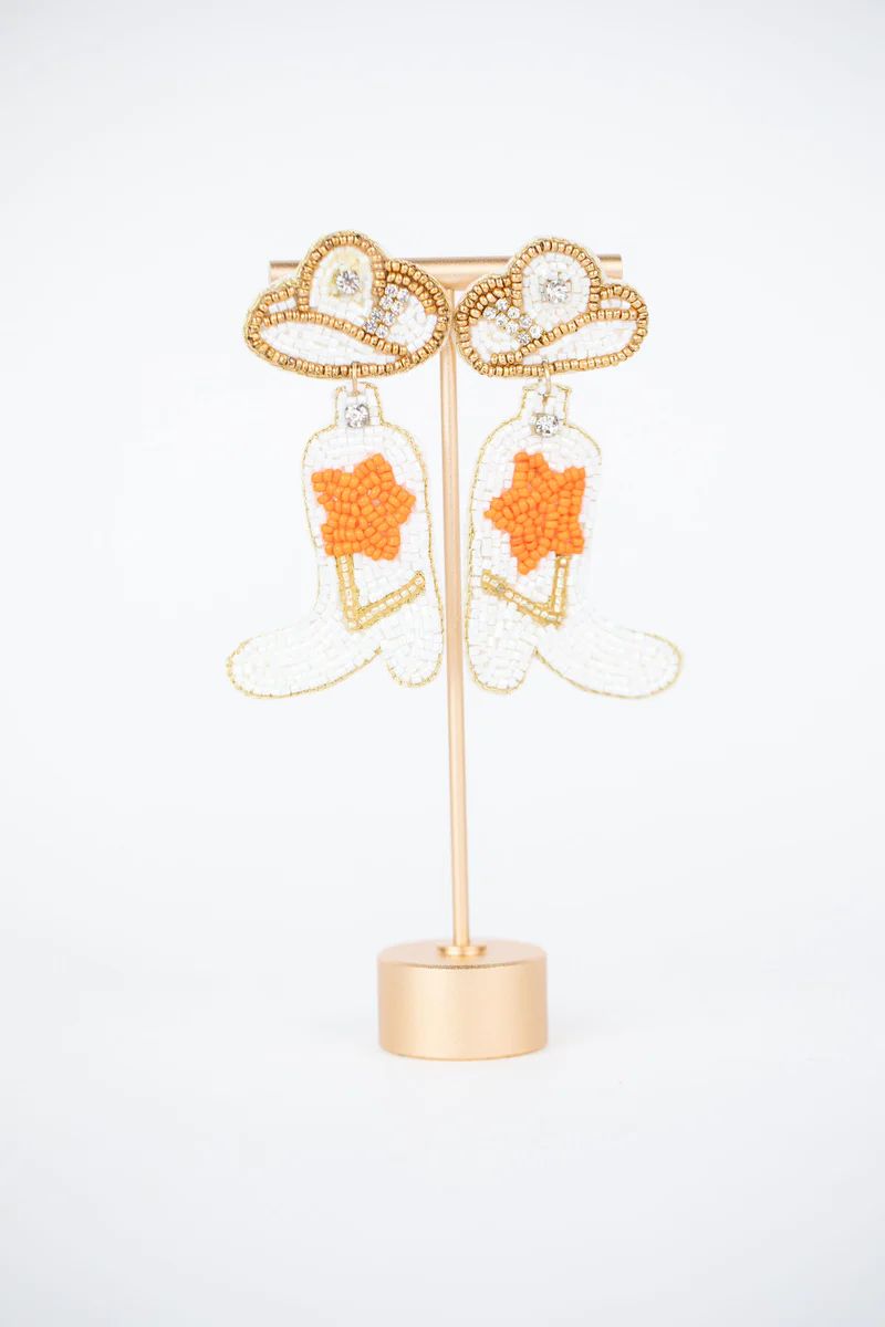 Orange Star Boots Earrings by Treasure Jewels | Avara