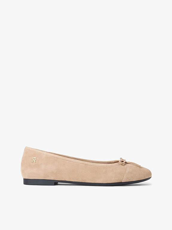 Veloursleder-Ballerina mit TH-Monogramm | Tommy Hilfiger (DE)