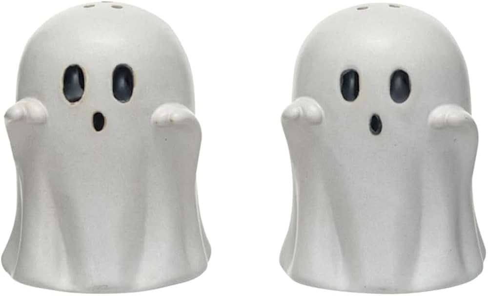 The Bridge Collection 3" Halloween Stoneware White Ghost Salt & Pepper Shakers - Fall Ghosts Salt... | Amazon (US)