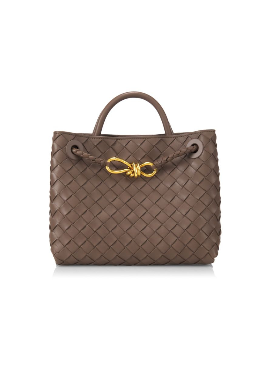 Small Andiamo Intrecciato Leather Top Handle Bag | Saks Fifth Avenue