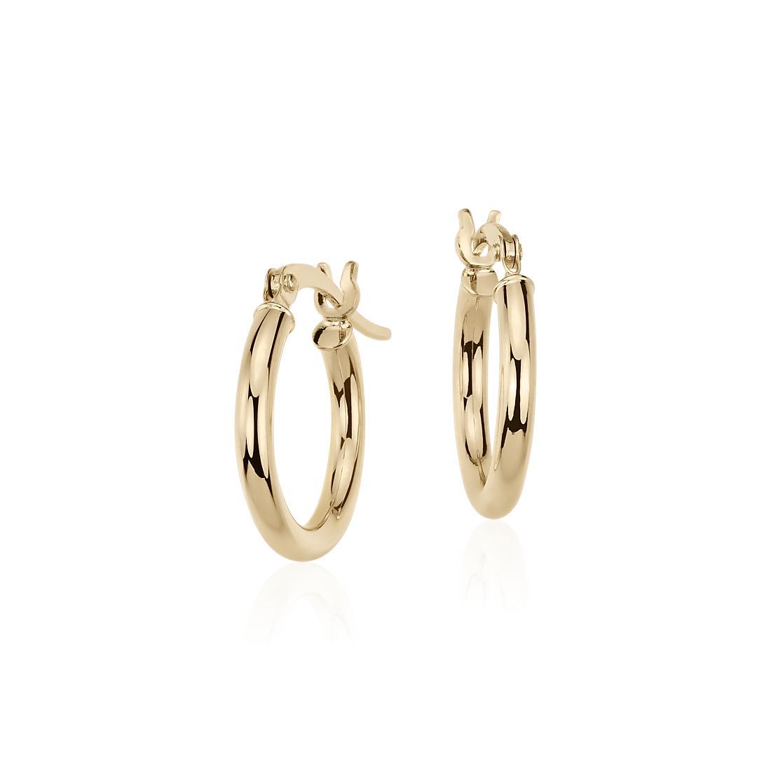 Small Hoop Earrings in 14k Yellow Gold (2 x 15 mm) | Blue Nile | Blue Nile