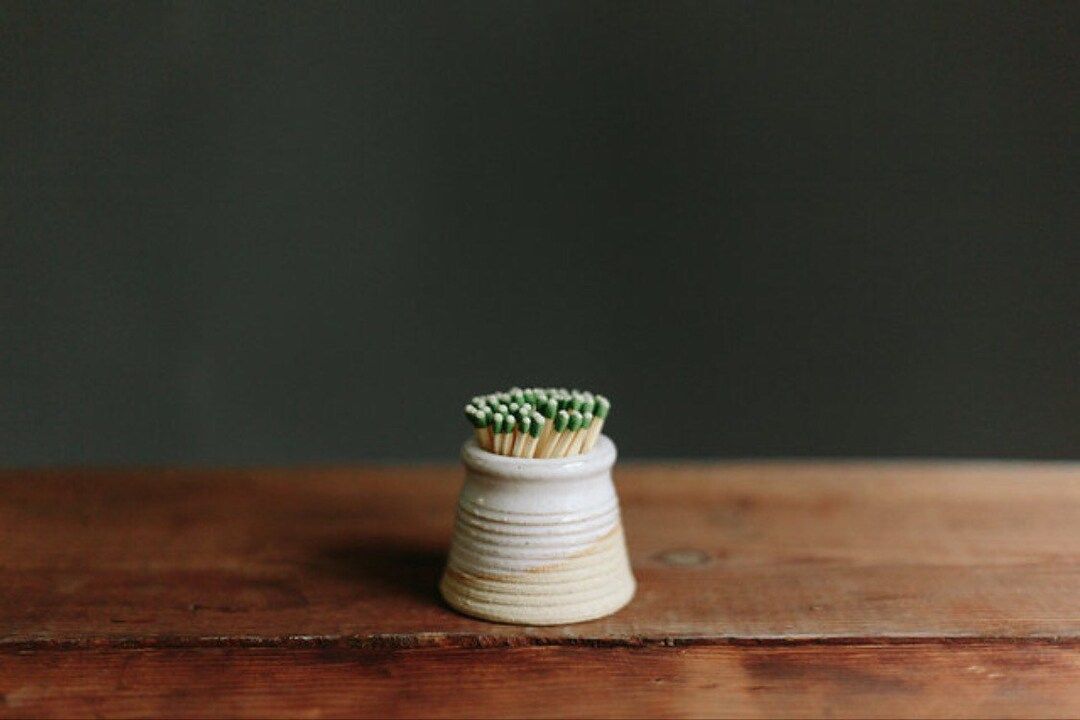 White Match Striker / Handmade Pottery / Match Holder / Candle Lighter / Toothpick Holder / Farmh... | Etsy (US)