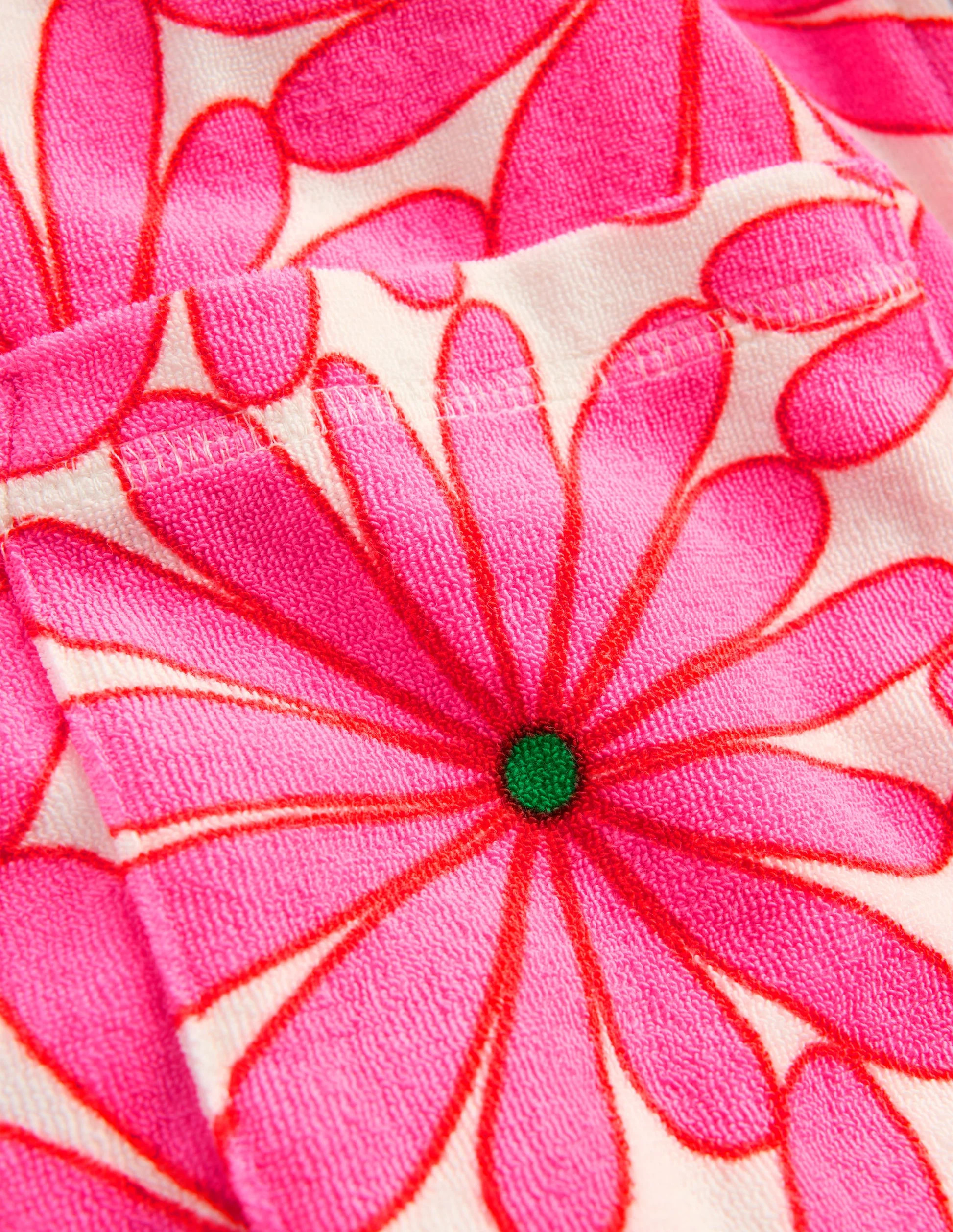 Romie Towelling Zip Throw-On-Festival Pink Giant Daisy | Boden UK