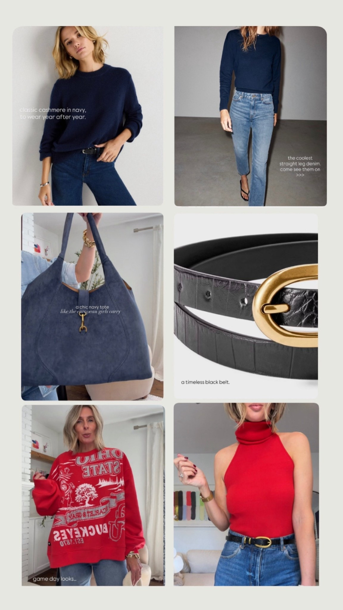 what your friends are loving rn!

navy cashmere - i have the large so it’s oversized (it runs tts though)
game day sweatshirt - large
leopard sweats - small

✨✨✨✨✨✨✨✨✨✨✨✨✨

effortless style. fall style. viral demin. best demin. target style. game day outfit. effortless cool. style of 40. style over 50. cashmere sweater. fall sweater. black belt.