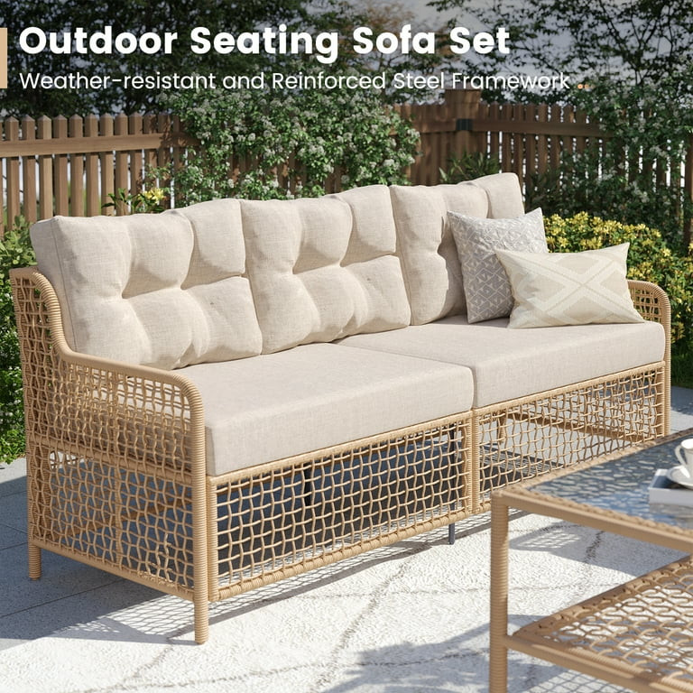 ELPOSUN 5-Seat Outdoor Patio Furniture Set, Wicker Rattan Outdoor Furniture Set with Swivel Chair... | Walmart (US)