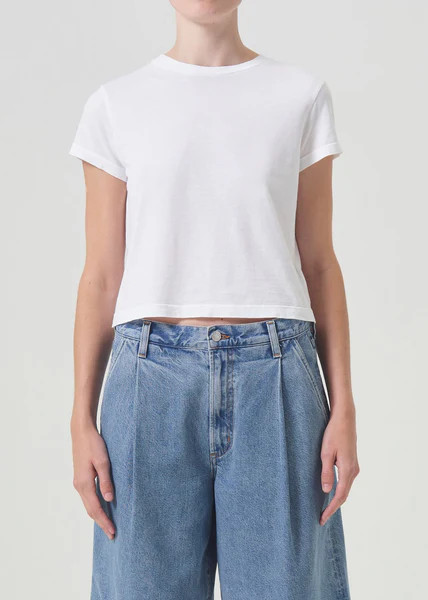 Adine Shrunken Tee in White | AGOLDE
