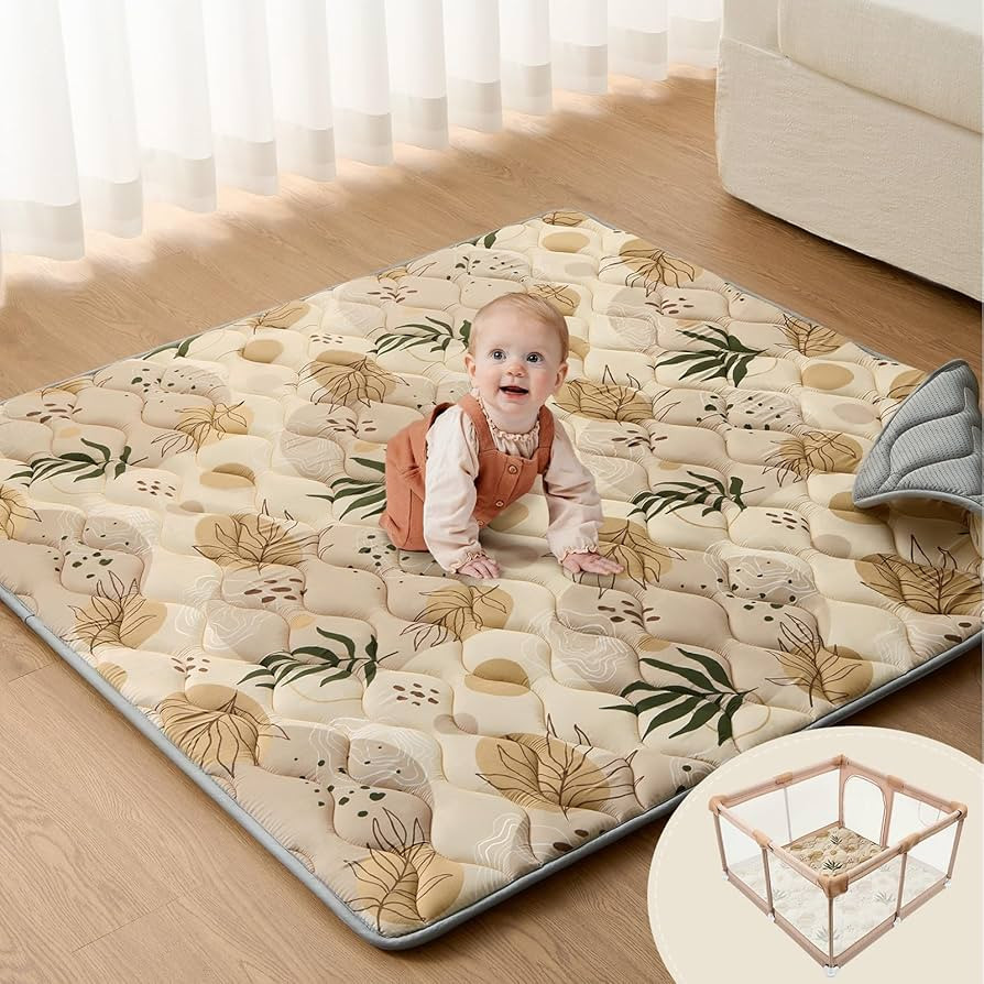 Amazon.com : Blissful Diary Baby Play Mats for Floor, 50x50 Play Mat for Playpen, Thicken Soft Pa... | Amazon (US)