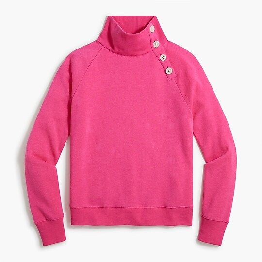Factory: Wide Button-collar Pullover Sweatshirt In Cloudspun Fleece For Women | J.Crew Factory