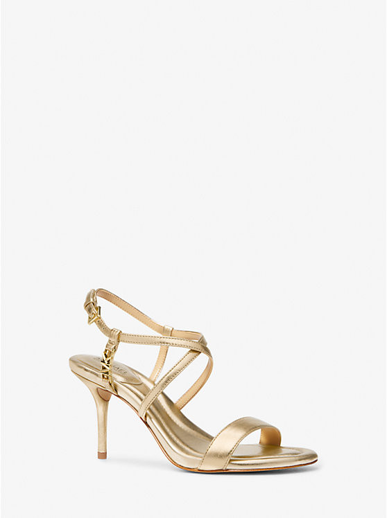 Veronica Metallic Leather Sandal | Michael Kors US