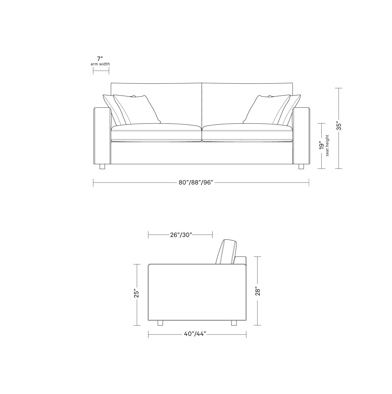 James 2-Seat Sofa with Contrast Piping | Interior Define