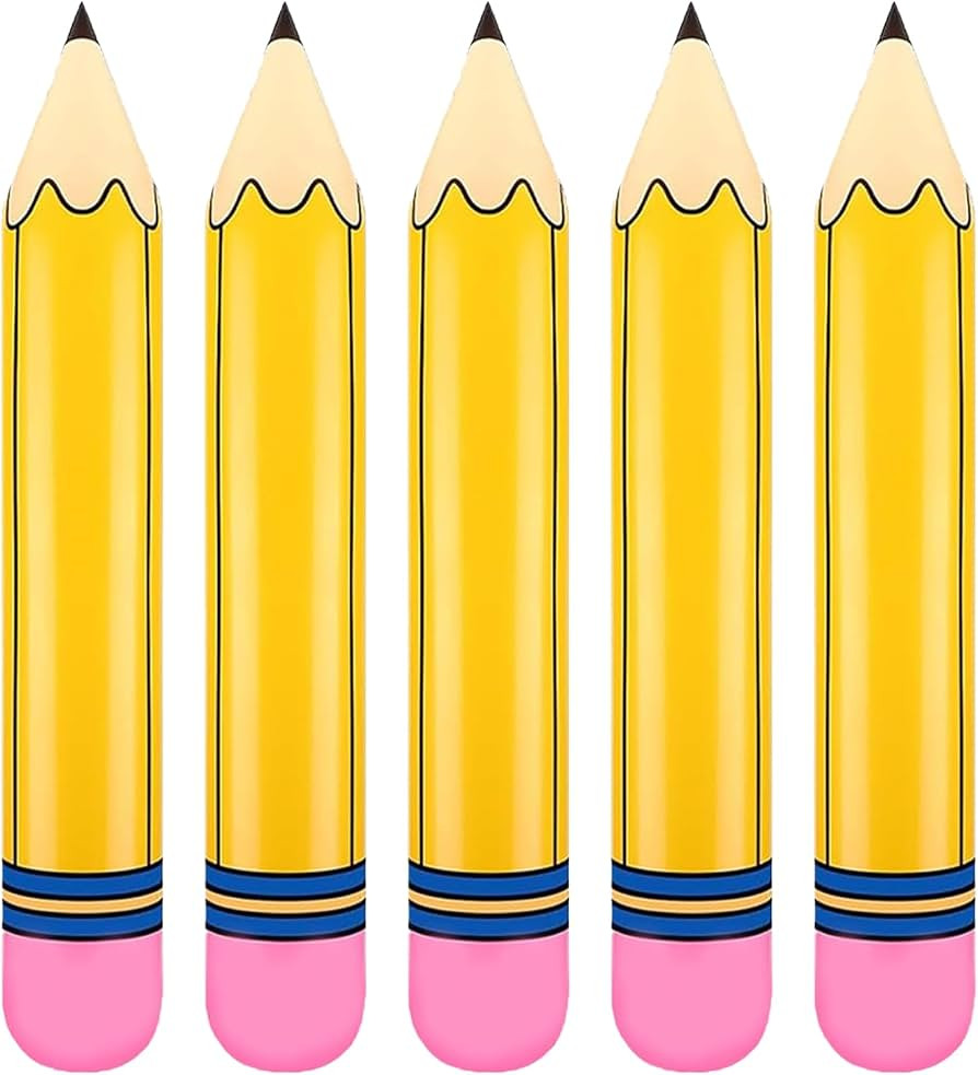 Funy Yellow Pencil Balloons 5pcs Back to School Foil Balloon - 27'' Giant Pencil Inflatable Ballo... | Amazon (US)