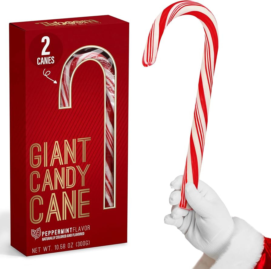 Giant Candy Cane Sticks 2 Pack Gift box - 10 Inch Individually Wrapped Dye-Free Christmas Candy P... | Amazon (US)