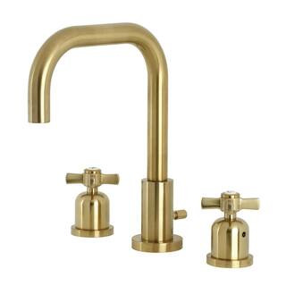 Millennium 8 in. Widespread 2-Handle Bathroom Faucet in Brushed Brass | The Home Depot
