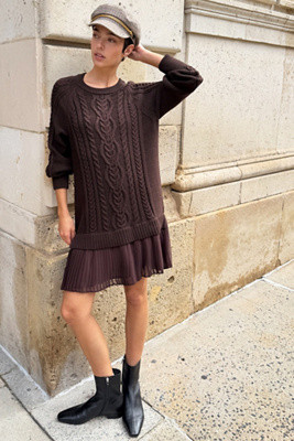Delphine Sweater Twofer Mini Dress | Anthropologie (US)