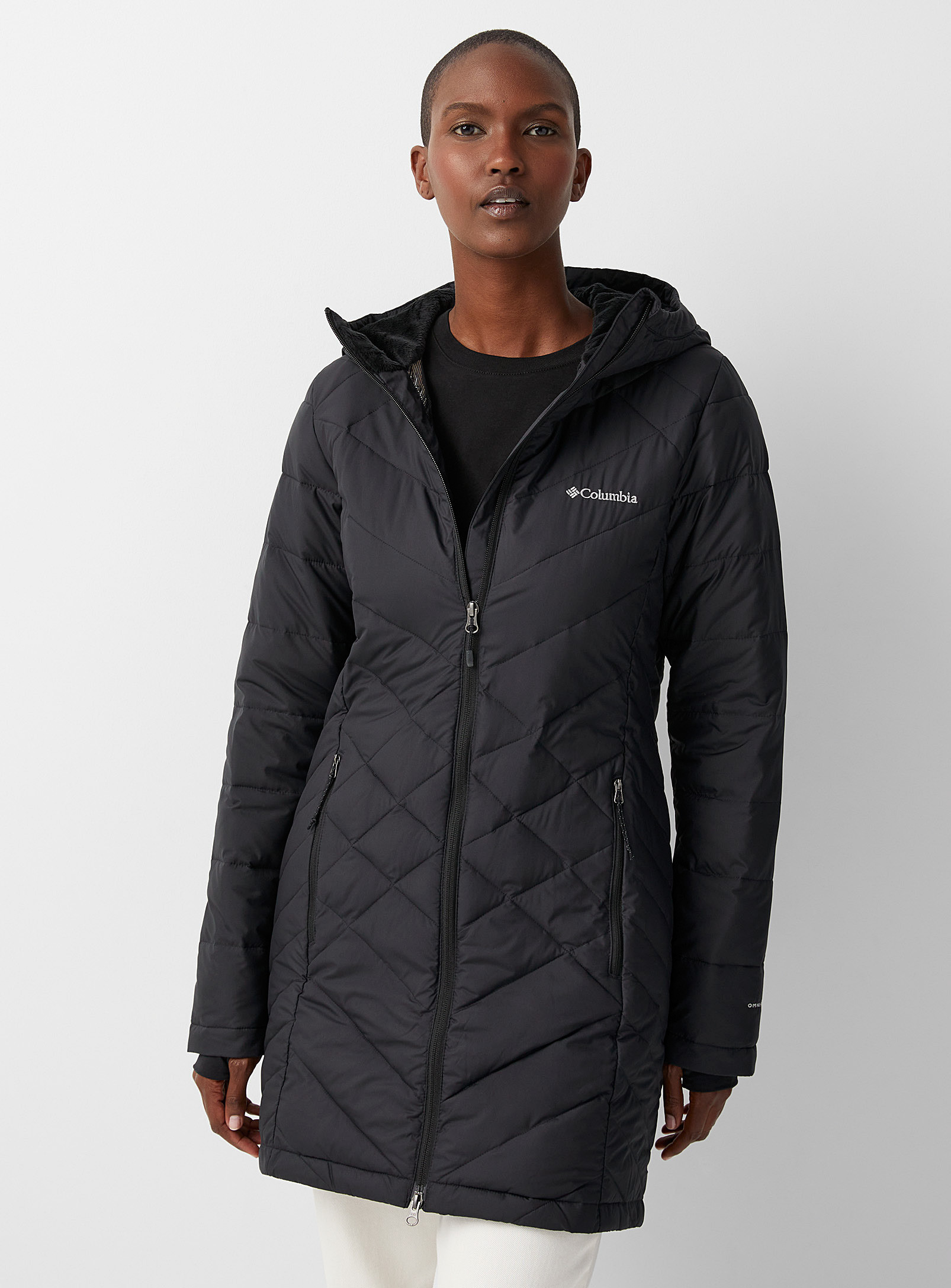 Columbia - Heavenly plush hooded 3/4 puffer jacket (Women, Black, LARGE) | Simons