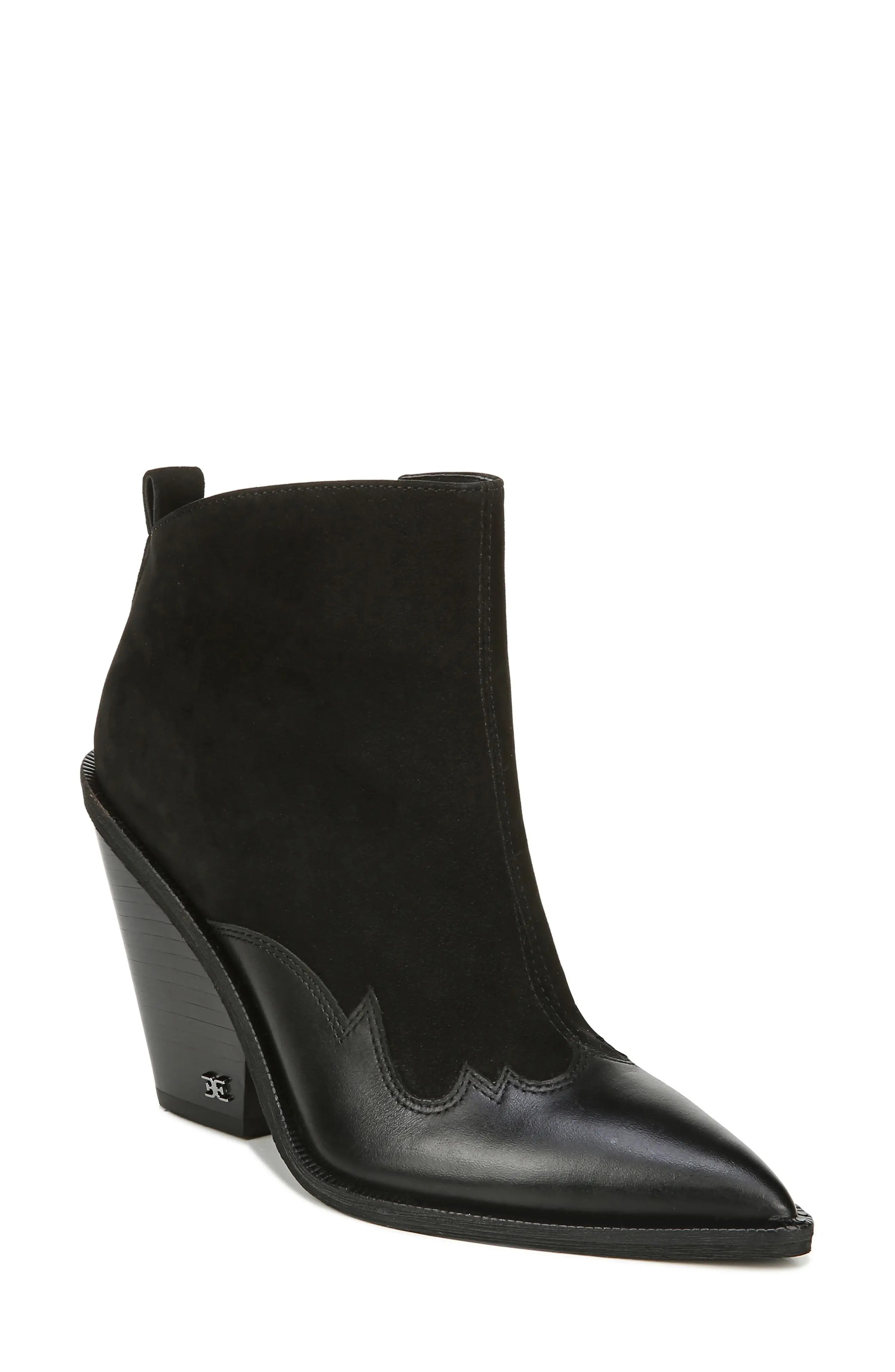 Women's Sam Edelman Ilah Pointy Toe Bootie, Size 8.5 M - Black | Nordstrom