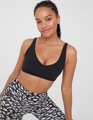 OFFLINE By Aerie Ribbed Plunge Sports Bra | Aerie