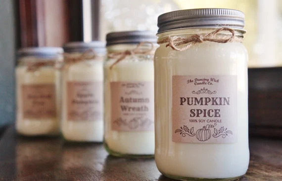 Fall Candle / Pure Soy / Autumn Candle / Fall Decor / Container Candle//Mason Jar Candle//16 oz. ... | Etsy (US)